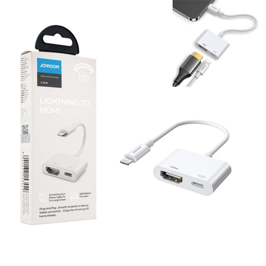 S-H141 Lightning to HDMI adapter-white – JOYROOM