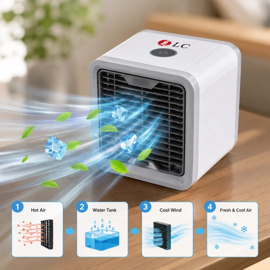 DLC 6W Portable Arctic Air Cooler with 7-Color LED – Model KR.52500