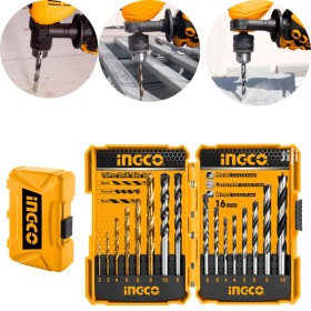 Ingco 16pcs Metal, Concrete and Wood Drill Bit Set - AKD9165