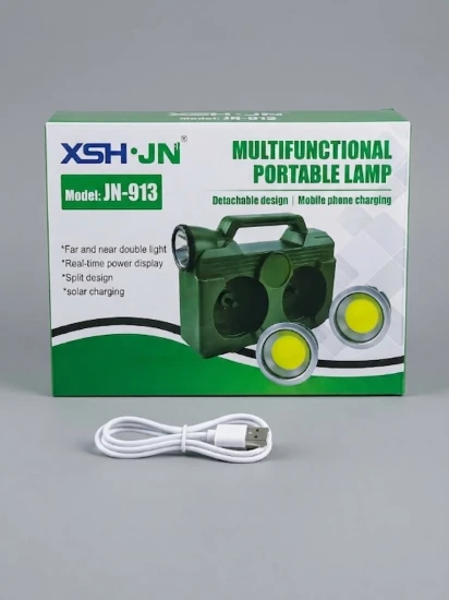 Multifunctional Portable Lamp with Detachable Spotlights & Solar Charging - Model JN-913