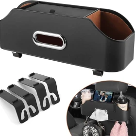 Multi-function car tissue box and cup holder