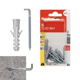 عبوة فيشر بليستر S-7 AK سدادة مع خطاف على شكل حرف L، 6 قطع