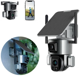 Solar Security Dual Camera Wireless Outdoor with 2.4G Wi-Fi 8MP