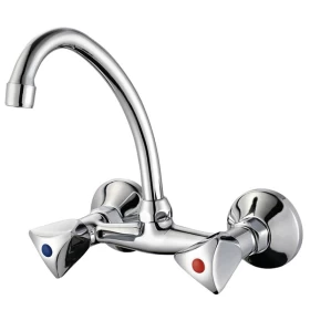Double Knob Wall Sink Mixer