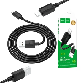 Hoco Charging X73 Data Sync Cable - USB/Lightning/1 Meter/Black
