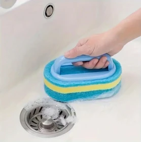 Multi-Purpose Sponge Cleaning Brush With Handle