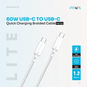 كابل شحن سريع  PAWA 60W – USB‑C