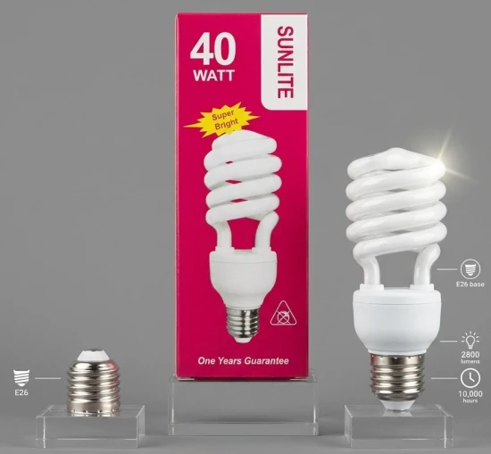 SUNLITE Super Bright 40 Watt Spiral CFL Bulb - 10,000 Hours Lifespan