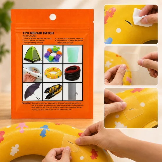 Transparent Square TPU Repair Patches - 10pcs