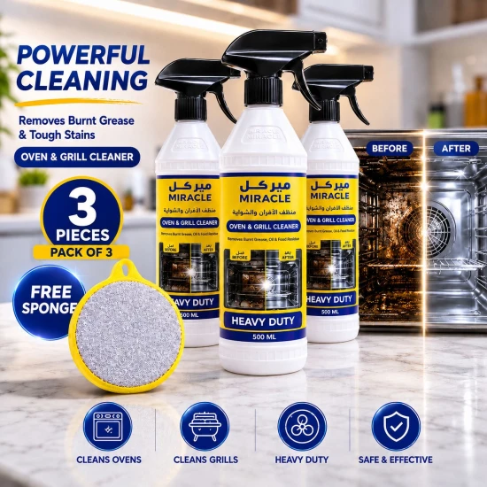 3 pieces of Miracle oven and stove cleaner + sponge