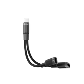 Porodo Type-C Connector Audio & Charge Adapter(0.12m) PD-C2CCJHC-BK