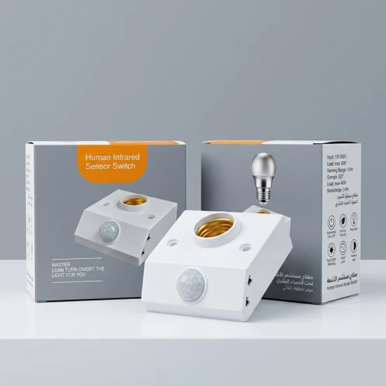 Human Infrared Sensor Switch with E27 Bulb Holder