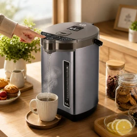 5L Electric Thermo Pot With Auto Pump And Cup Touch Switch 1430W Stainless Steel Inner Pot
