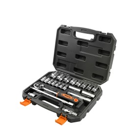 Wokin 22pcs 1.2 Inch Socket Wrench Set - 155222   Repair Tool Kit: Ratchet Torque Wrench, Spanner, Screwdriver, Socket Set Combo - Perfect For Bicycle & Auto Repairing!