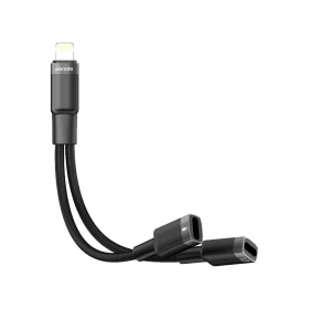 Porodo Lightning Connector Audio & Charge Adapter(0.12m) PD-LLJHCA-BK
