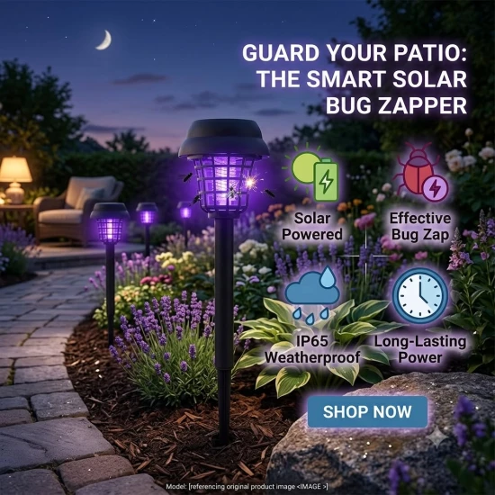Powered Outdoor Garden Light & Bug Zapper