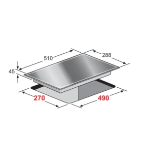 2 vitroceramic touch control 30 cm -built in