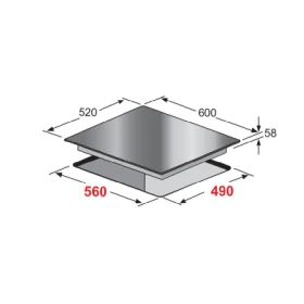 Vitroceramic touch control 60 cm - Built in