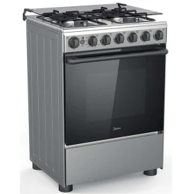 Midea Gas Cooker 60x60cm 4 Burner, Silver