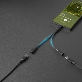 Porodo Type-C Connector Audio & Charge Adapter(0.12m) PD-C2CCJHC-BK