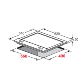 GAS Hob 60 cm - built in