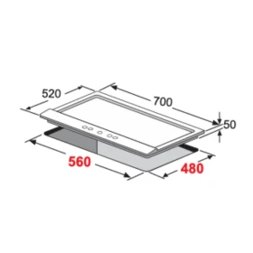 Gas Burner 70 cm - Built in