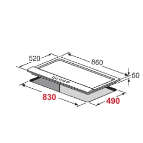 Gas Hob 90 cm -Built in