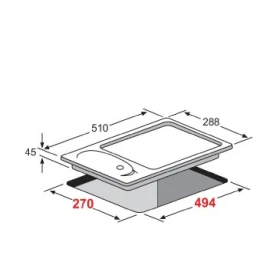 1 Gas burner 30cm - built in