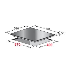 Gas Cooker 90 cm - Built in