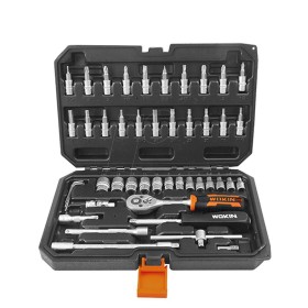 Wokin 46pcs 1/4inch Socket Sets - 155146  Repair Tool Kit: Ratchet Torque Wrench, Spanner, Screwdriver, Socket Set Combo - Perfect For Bicycle & Auto Repairing!