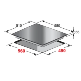 Vitroceramic touch control 60 cm - built in