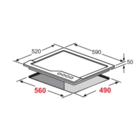 GAS Hob 60 cm - bulid in