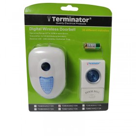 Terminator Digital Wireless Doorbell White